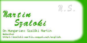 martin szaloki business card