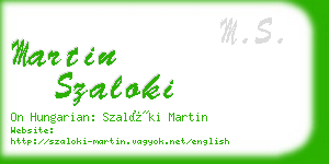 martin szaloki business card